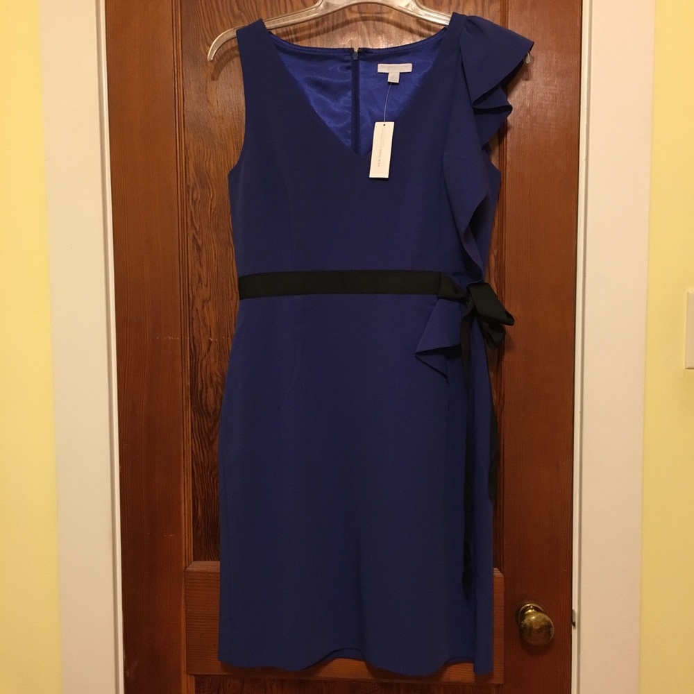 NWT - NY&Co - Purple Dress w Black Belt - Size 8